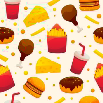 Junk Food Seamless Background vector