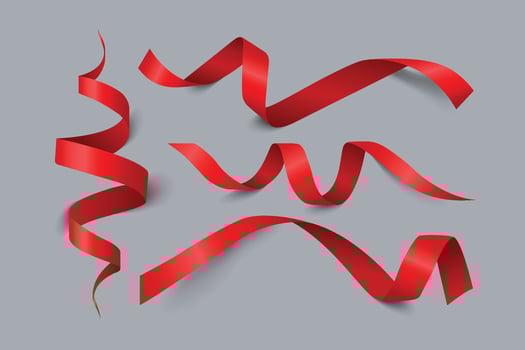 Set of Red Ribbon, template elements use for aniversary card , presentation or celebrate card ,Vector design element illustration. vector