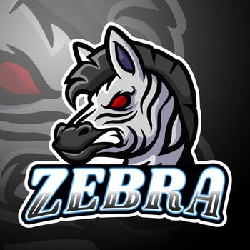 Zebra esport logo mascot design vector