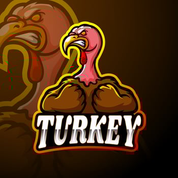 Turkey esport logo mascot design vector