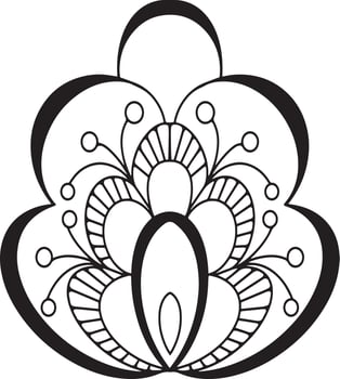 Decorative flower, flower bud with petals on a transparent background. Vector illustration, design element