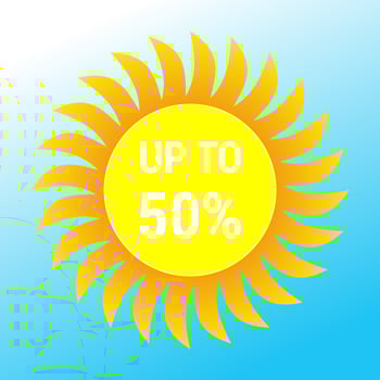 summer discount design up to 50 percentage vector