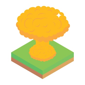 A volcano eruption isometric icon vector