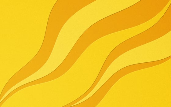 Yellow and Orange background wave paper art design. Vector paper cut illustration. Eps10