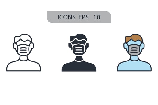 respirator mask icons  symbol vector elements for infographic web