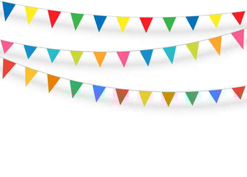 Celebrate party flags isolate and space for graphics design. Vector illustration-01