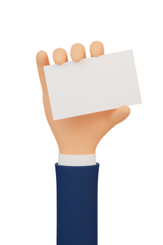 3d cartoon hand holding a blank card. Hand with white card template. 3d illustration. 3d render. png