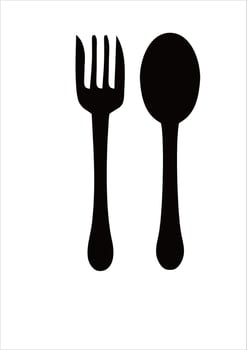 spoon and fork vector illustration. suitable for promotion of food business