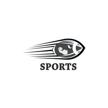 Vector illustration of rugby ball, American Logo Sport, Athletic equipment, healthy lifestyle, fitness activity vector illustration,