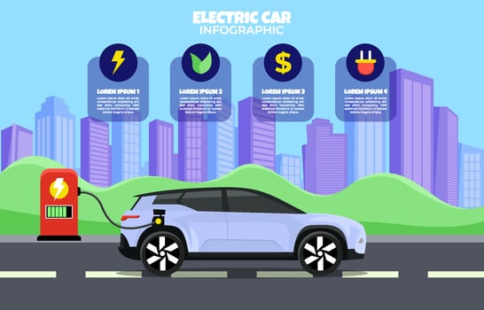 Electric Car Infographic vector