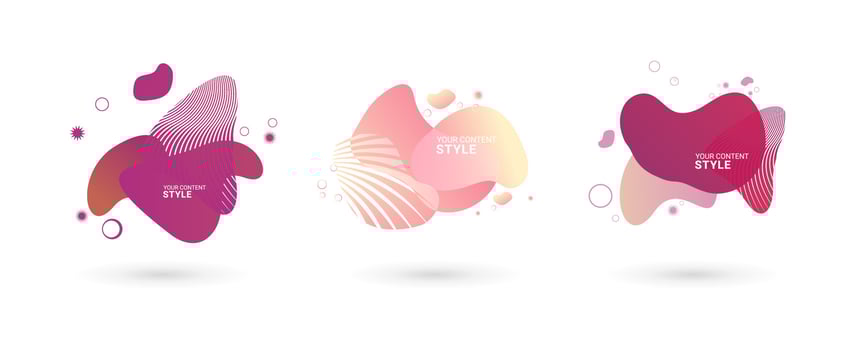 colorful set of Abstract modern graphic elements. Dynamical colored forms and line. Gradient abstract banners with flowing liquid shapes. Template for the design of a banner for presentation vector