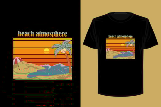 Beach atmosphere retro vintage t shirt design vector