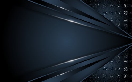 Realistic navy blue with silver line textured overlap layer background vector