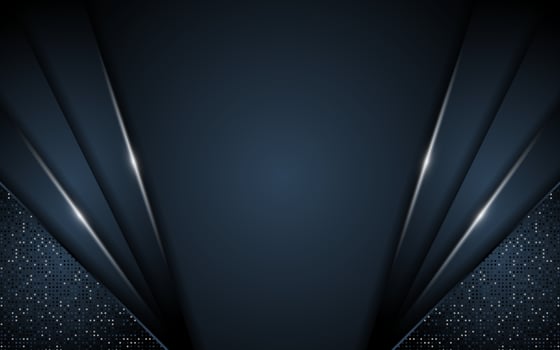 Realistic navy blue with silver line textured overlap layer background vector