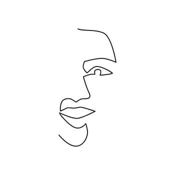 line art woman vector