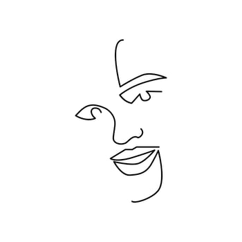 line art woman vector