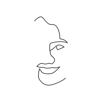 line art woman vector