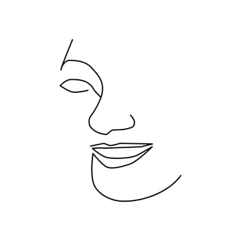 line art woman vector