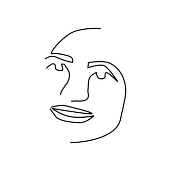 line art woman vector