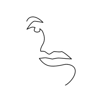 line art woman vector