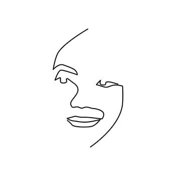 line art woman vector