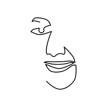 line art woman vector