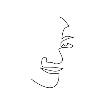line art woman vector
