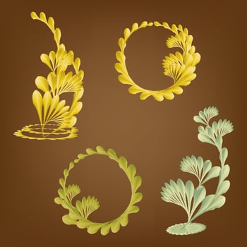 Summer festival botanical floral natural ornate wreath abstract background art graphic design signs symbol vector illustration