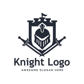 Warrior Knight Logo Stock Vector template
