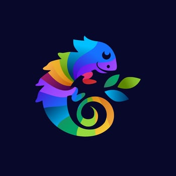 Chameleon Rainbow Logo vector