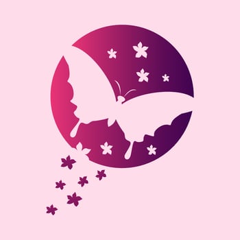 Butterfly color gradation Logo vector