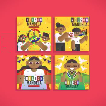 People Celebrating Nelson Mandela Day vector