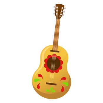Guitar. Vector illustration of a guitar isolated on a white background in cartoon style.