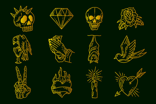 Set collection mystical celestial clipart symbol Line Art doodle esoteric elements vintage illustration vector