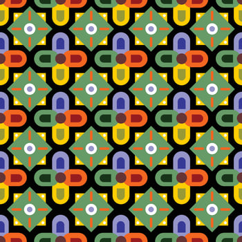 Seamless pattern of geometric middle east ornament on colorful style. vector