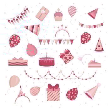 set of elements for birthday vector