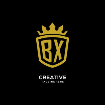 Initial BX logo shield crown style, luxury elegant monogram logo design vector