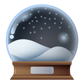 Illustration of cartoon glass snowball, isolated on white background vector