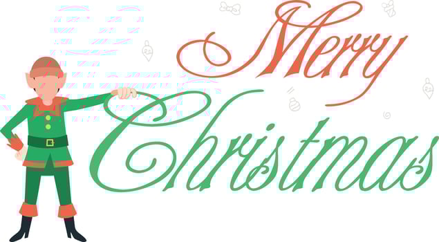The boy is celebrating Merry Christmas. vector