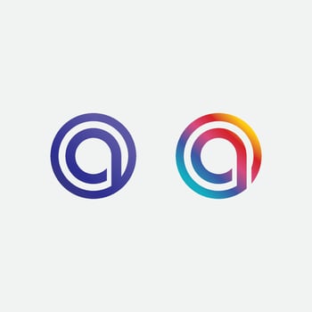 A Letter and font  Logo design set Template vector