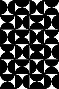 Monochrome Abstract Vector Pattern Design. Geometry abstract shapes design. Minimal geometric monochrome poster, flat retro style vector illustration