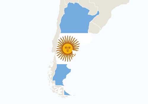 South America with highlighted Argentina map. vector
