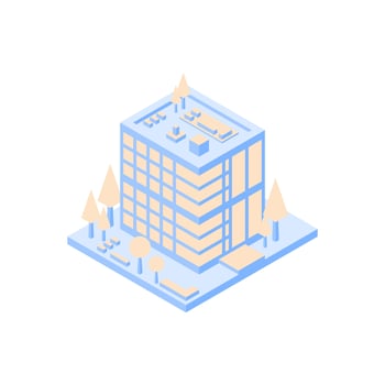 Isometric Illustration vector of building