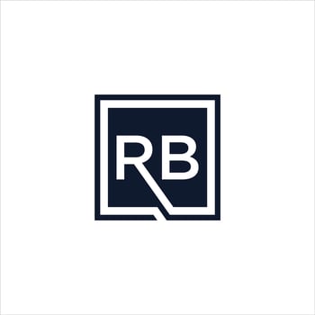 RB Letter Logo Design with Square Vector Illustration Template.
