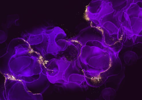 Elegant purple hand painted alcohol ink design vector