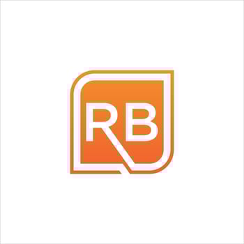 RB Logo letter design vector with box template.