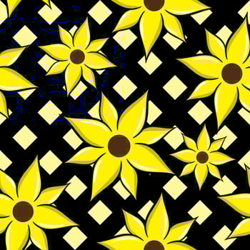 Yellow Flower Pattern Seamless vector