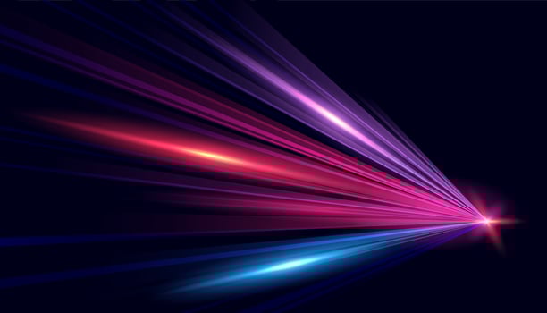 Modern abstract high-speed technology movement. Dynamic motion light trails with motion blur effect on dark background. Futuristic, technology pattern for banner or poster design. vector