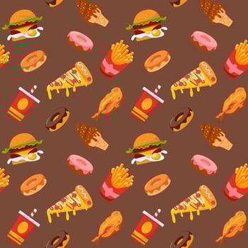 Seamless Junk Foods Pattern vector