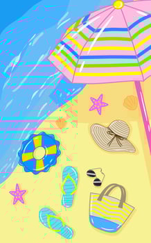 Illustration for holiday vibes at the beach vector
